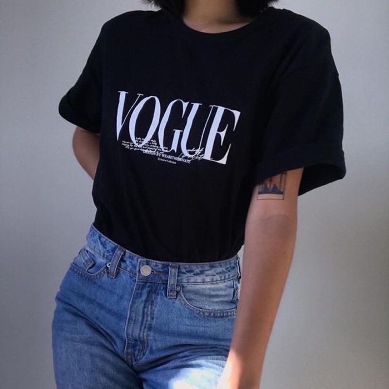 Áo phông nữ Vogue dáng rộng Áo thun cộc tay oversize A1751 Feedback KH