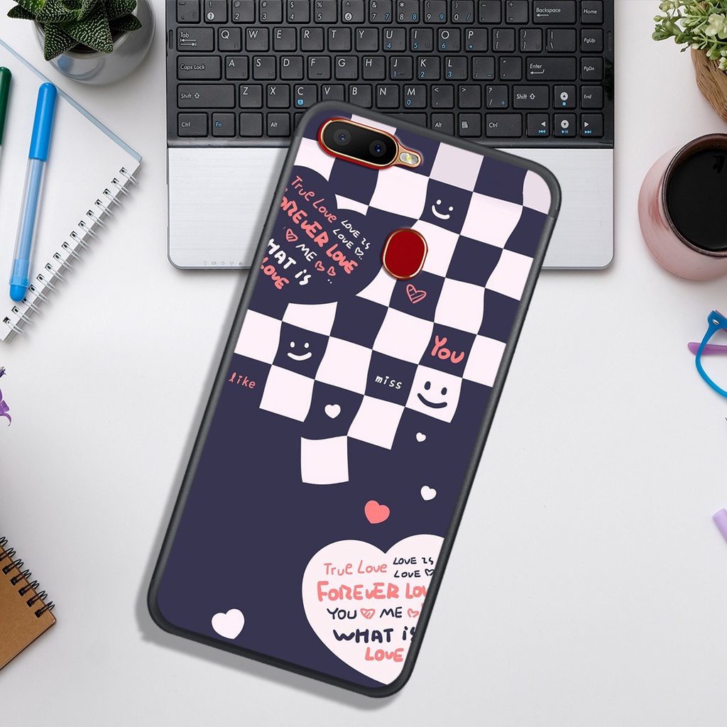Ốp Lưng OPPO A5S - A7 - A12 - F9 , In Hình &quot;Black Heart&quot; Phong Cách Đẹp.