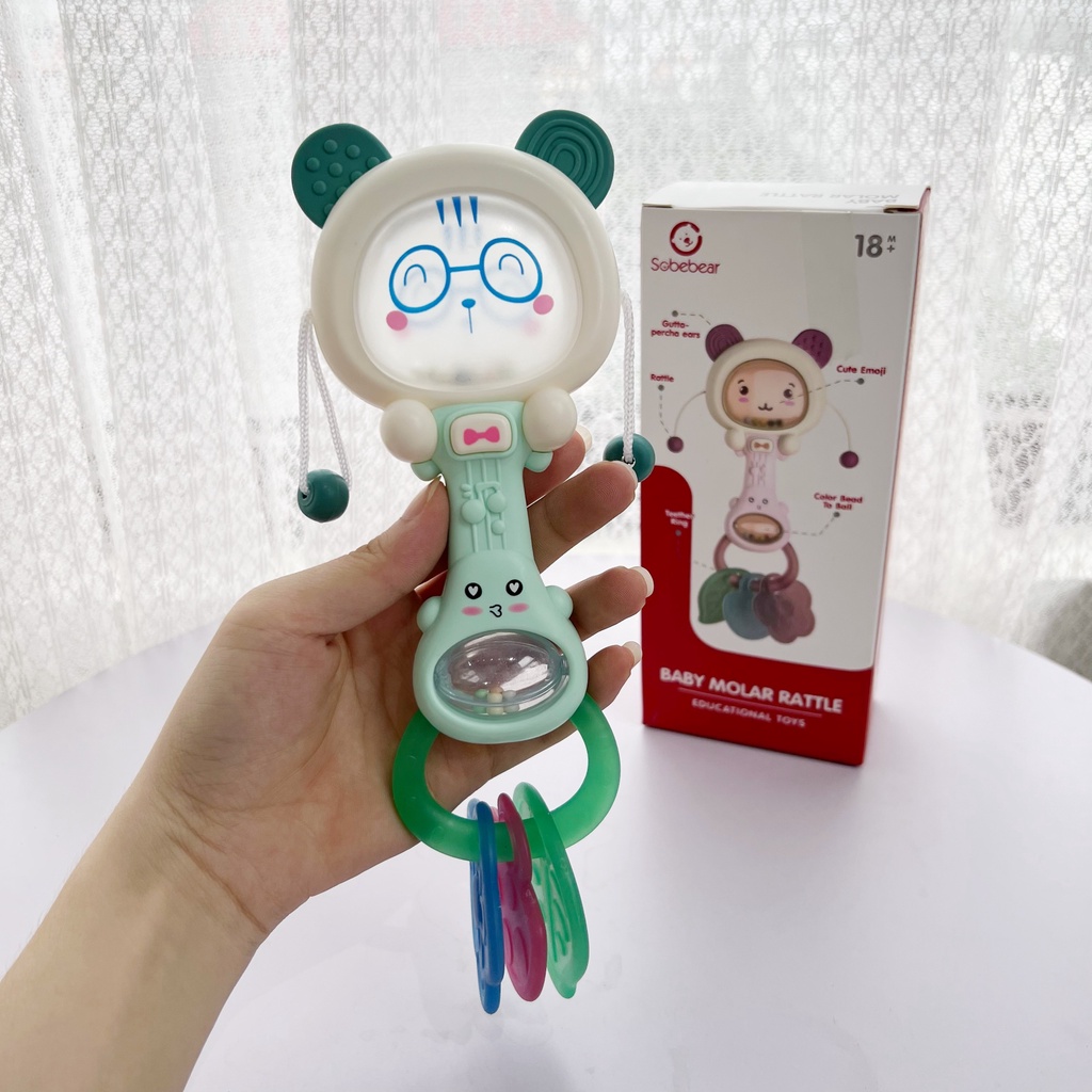 Trống Xúc Xắc Sobebear, Lục Lạc Nhựa Kích Thích Não Bộ Cho Bé