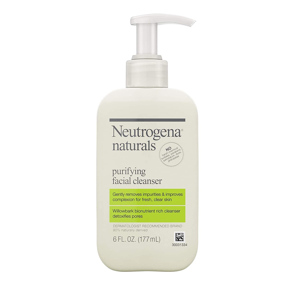 Nước rửa mặt &amp; tẩy Trang Thiên Nhiên Neutrogena Naturals Purifying Daily Facial Cleanser 177ml (Mỹ)