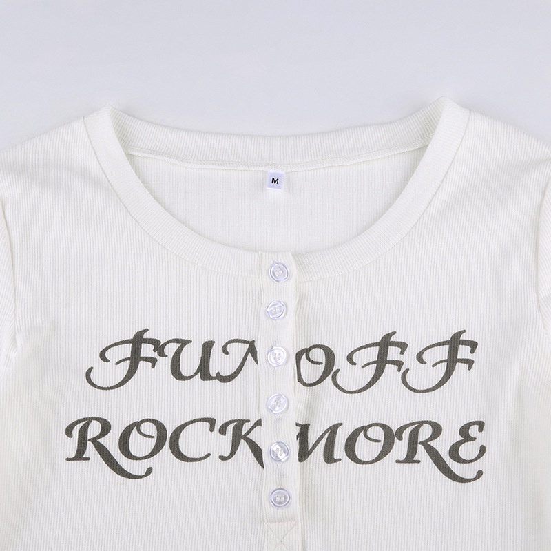 Áo Sơ Mi Dài Tay Cổ Chữ U In Chữ Thời Trang Dành Cho Nữ