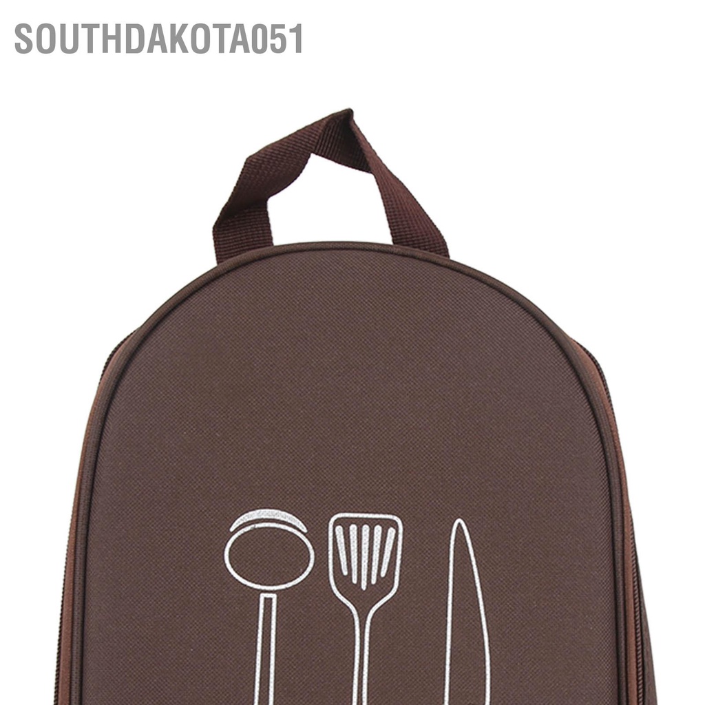 Southdakota051 8 chiếc Cắm trại Bộ nấu ăn Di động bằng thép không gỉ ngoài trời Dụng cụ làm bếp dao kéo BBQ