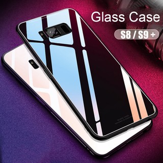Ốp điện thoại silicon kính cường lực cao cấp cho Samsung Galaxy S8 S9 Plus