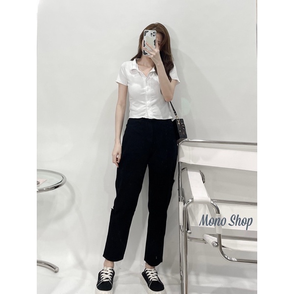 quần baggy xẻ 2 bên cao thấp Ảnh thật/ sẵn