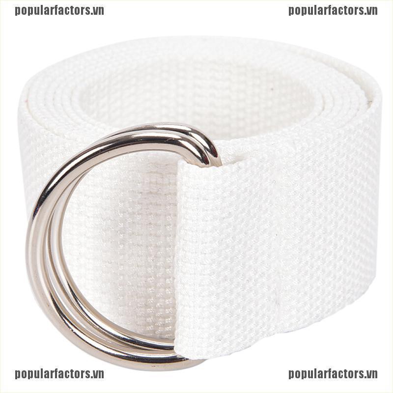 Thắt Lưng Vải canvas nylon Kẻ Sọc Khóa Đôi Hình Chữ D Đơn Giản Thời Trang Cho Nam Nữ