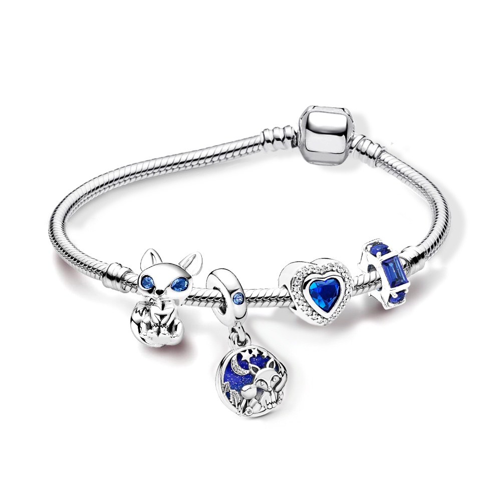 Vòng Đeo Tay Hạt Pha Lê Màu Sắc Xanh Dương Lấp Lánh Phong Cách Trung Hoa Dành Cho Nữ