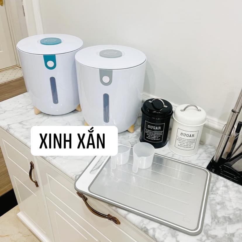 Thùng Đựng Gạo Cao Cấp Bucook, Chống Nước, Chống Ẩm Mốc, Mối Mọc Hình Trụ Dung Tích 10kg