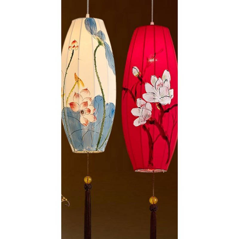 Lồng đèn Hội An treo trần 40cm vẽ tay