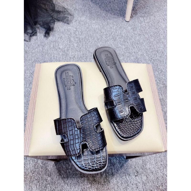 Dép lê H rắn , dép da sần thời trang nữ siêu bền đẹp