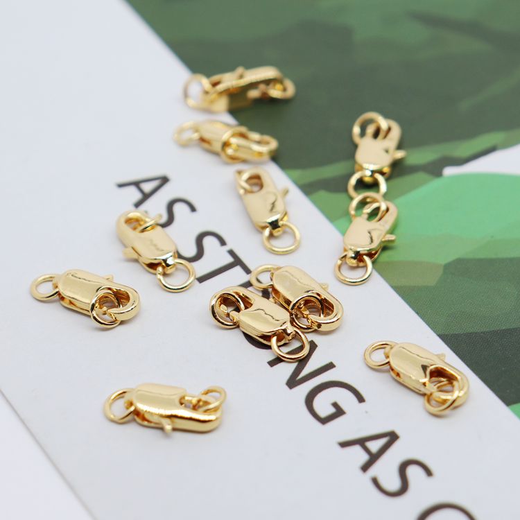 Phụ kiện móc càng cua màu vàng 18K chuyên dụng làm vòng tay DIY