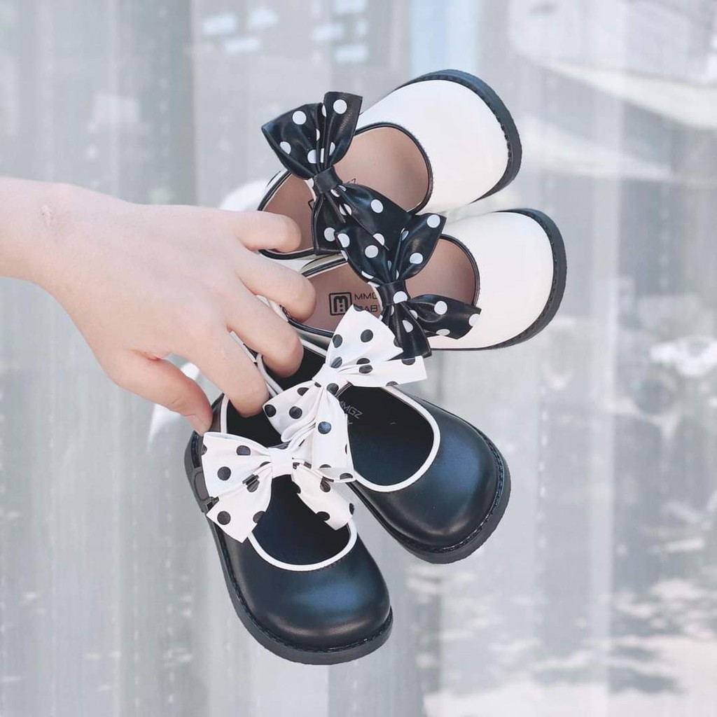 Giày búp bê bé gái - Giày cho bé gái Vintage từ 1-3 tuổi chất da mềm có gắn nơ siêu xinh phong cách Hàn Quốc
