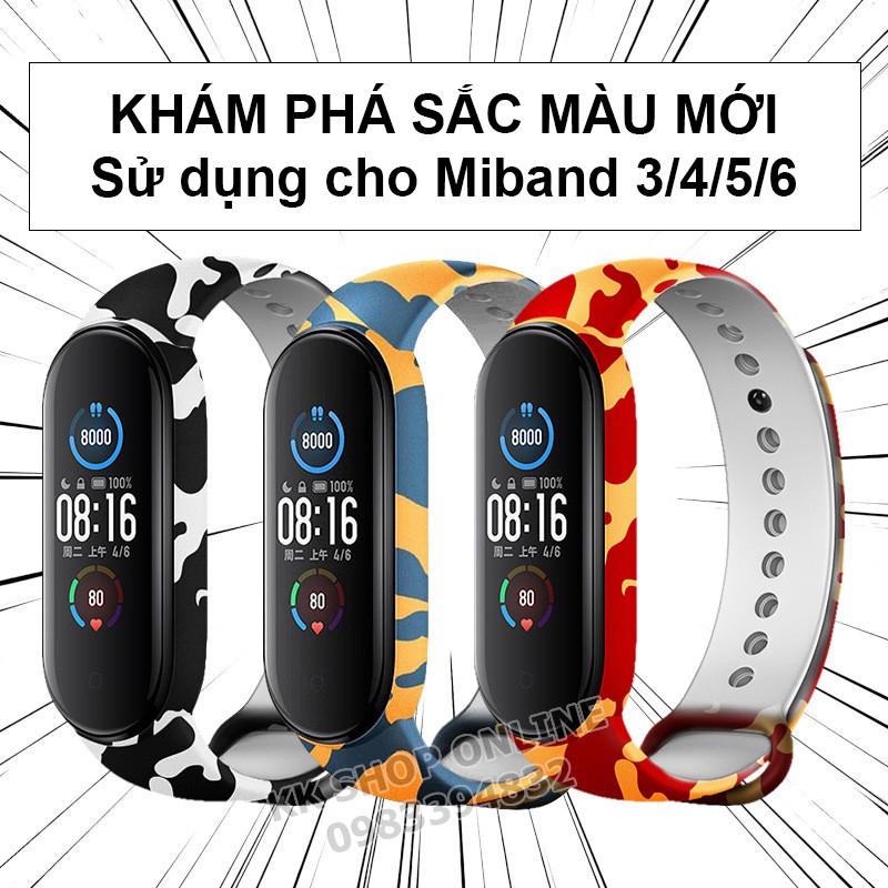 Dây đeo rằn ri thay thế cho Xiaomi Miband 3 Xiaomi Miband 4 Xiaomi Miband 5, Xiaomi Miband 6 Discovery Series