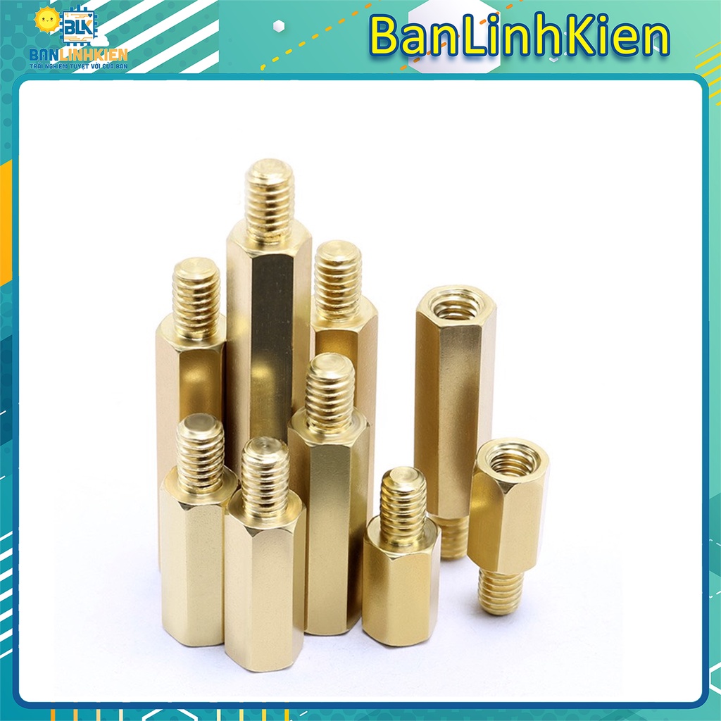 bộ 5 cọc đồng M3 đực cái đầy đủ kích thước | BigBuy360 - bigbuy360.vn