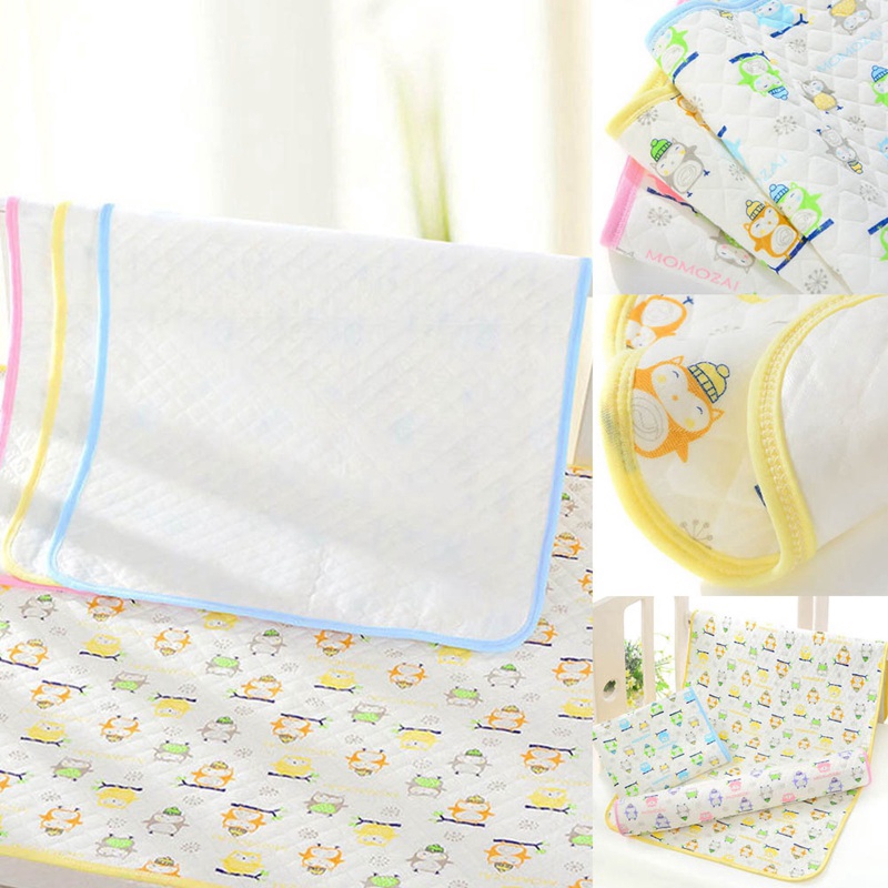 (hàng Mới Về) Đệm Cotton Chống Thấm Nước Và Thoáng Khí Cho Bé