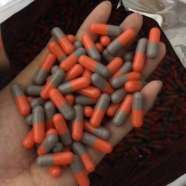 Bán lẻ vỏ nang rỗng, viên con nhộng, vỏ viên nang gelatin màu xám cam, viên nang xám cam vô bột thuốc giảm cân size 0,1