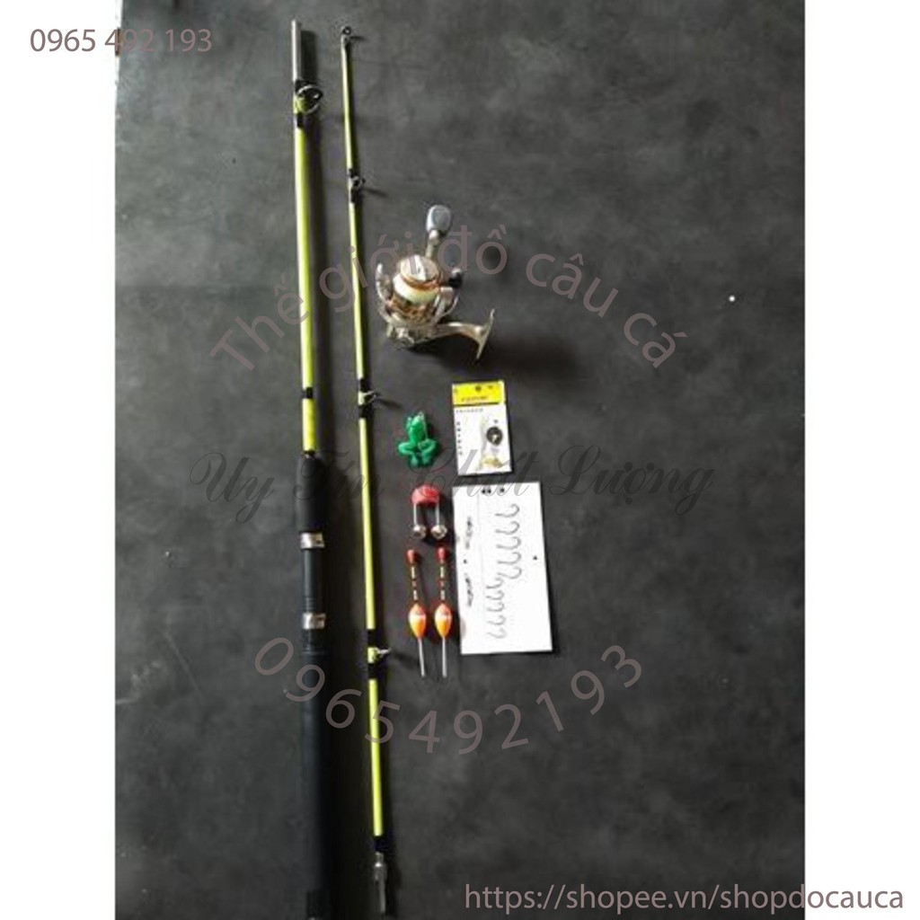 Bộ cần máy câu, tặng cước, lưỡi, nhái và cước ( rẻ vô địch )