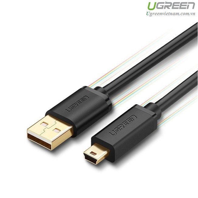 Cáp USB 2.0 to USB Mini mạ vàng Chính hãng Ugreen