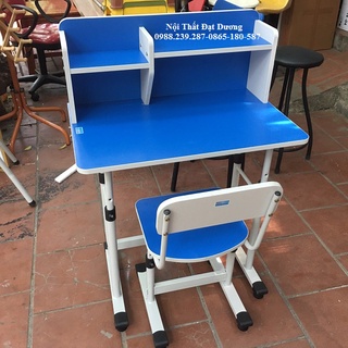 Bàn học sinh chính hãng Xuân Hòa BHS13-06A có giá sách nhỏ - Điều chỉnh nâng cao hạ thấp bàn + ghế