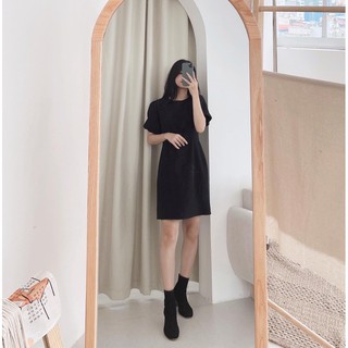 váy cổ tròn cộc tay bồng