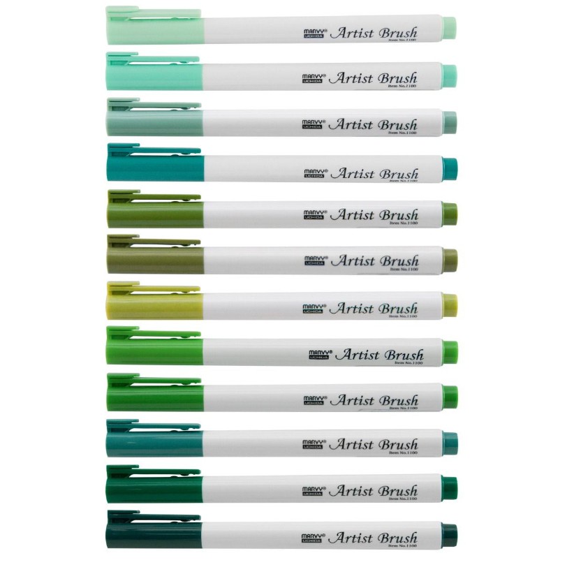 [HVVT] Bút cọ màu Marvy Artist Brush 1100 (Green series)