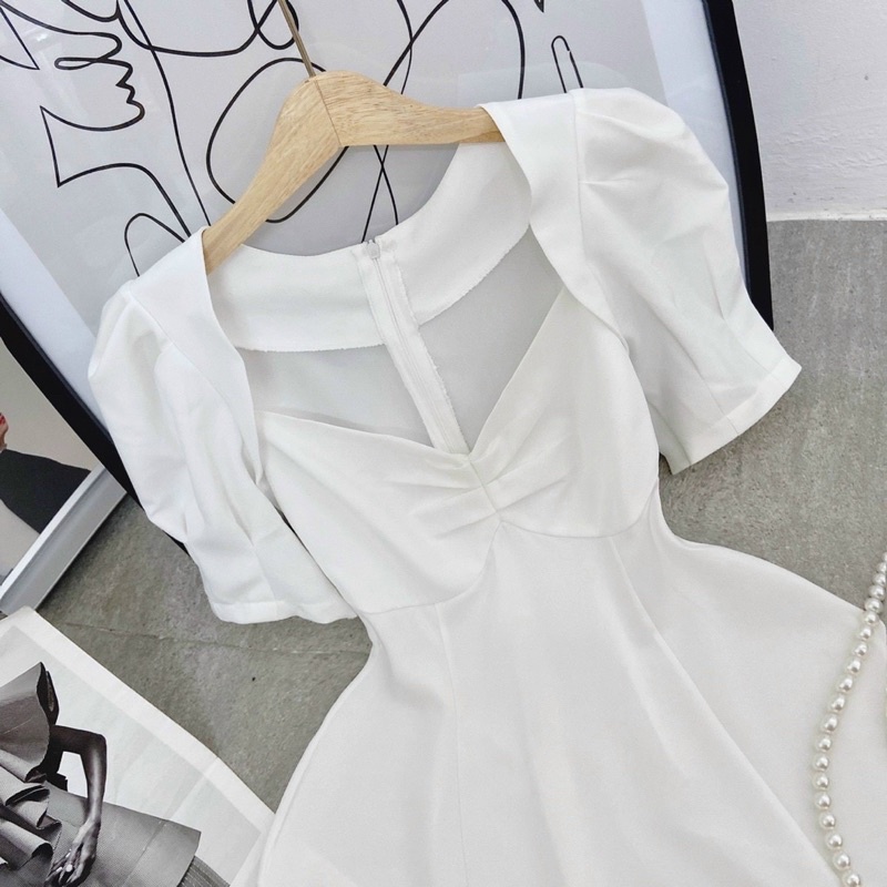 ĐẦM MIDI XOÈ NHÍU NGỰC TAY BÚP 3M KTGIMI ( Kèm Ảnh Thật)