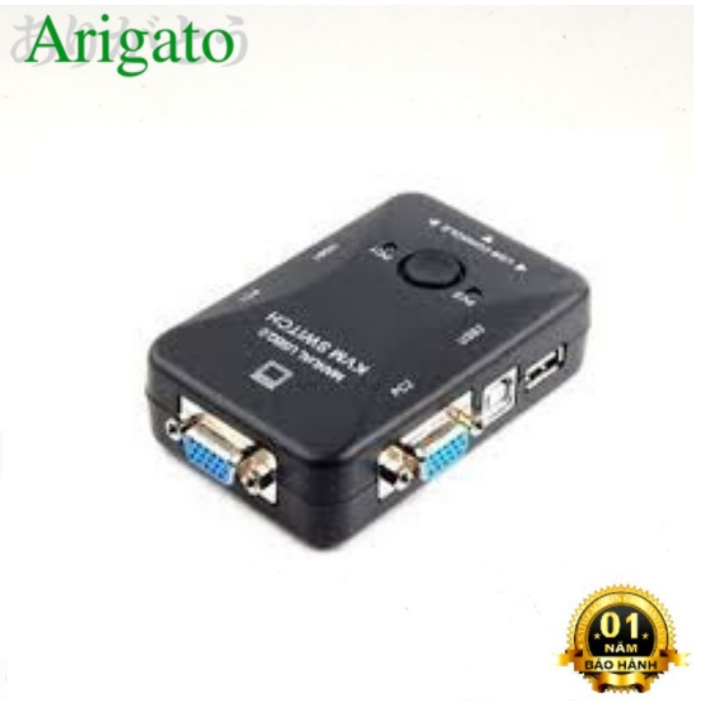 Bộ chia KVM Switch USB 1-2 USB 2.0 Đèn Báo Tín Hiệu