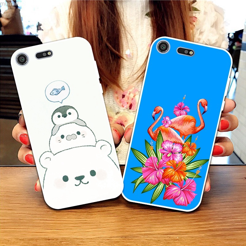 Ốp điện thoại Silicon TPU hình gấu cá cho Sony Xperia Z3 Z5 XZ1 XZ2 XZ Premium XZ3 XZ4 Compact