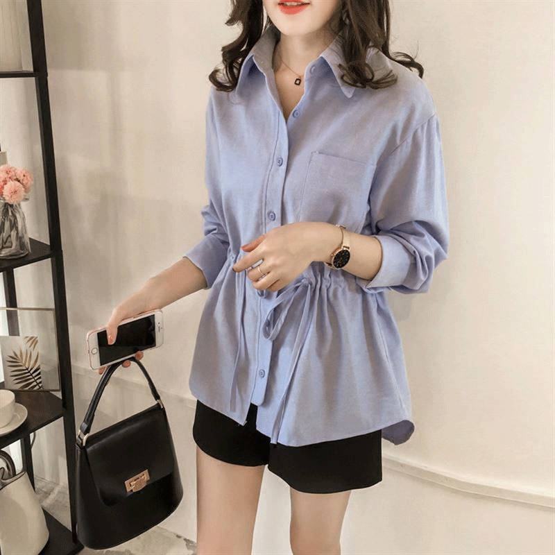 Áo sơ mi tay dài dáng rộng thiết kế mới 2021 thời trang thanh lịch