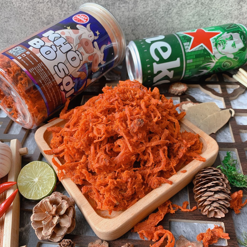 Bò khô sợi hũ 300g , ăn vặt LASTFOODS Hà Nội , thơm vị bò được tẩm ướp chuẩn mực giá tốt nhất hũ pet