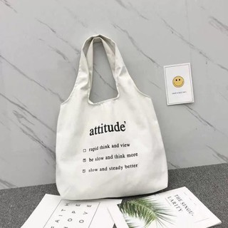 Túi tote, túi vải đựng đồ cao cấp đi học đi chơi phong cách Hàn Quốc in hình chữ đen, chữ đỏ