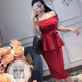 Bigsize Đầm trễ vai bút chì bigsize