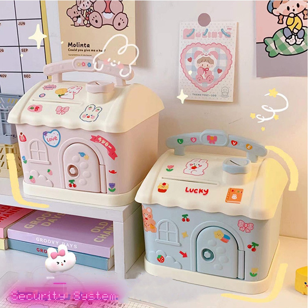 Ống heo tiết kiệm hình ngôi nhà trang trí Charm đẹp, đa năng để bàn dễ thương cỡ lớn giá rẻ