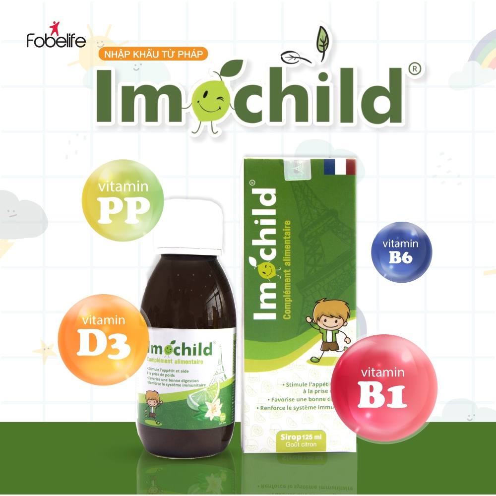 Siro cải thiện chứng biếng ăn cho trẻ nhỏ Imochild Fobe chai 125ml