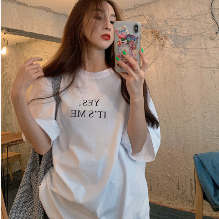 Áo thun tay lỡ dáng rộng phong cách Hàn Quốc thời trang cho nữ