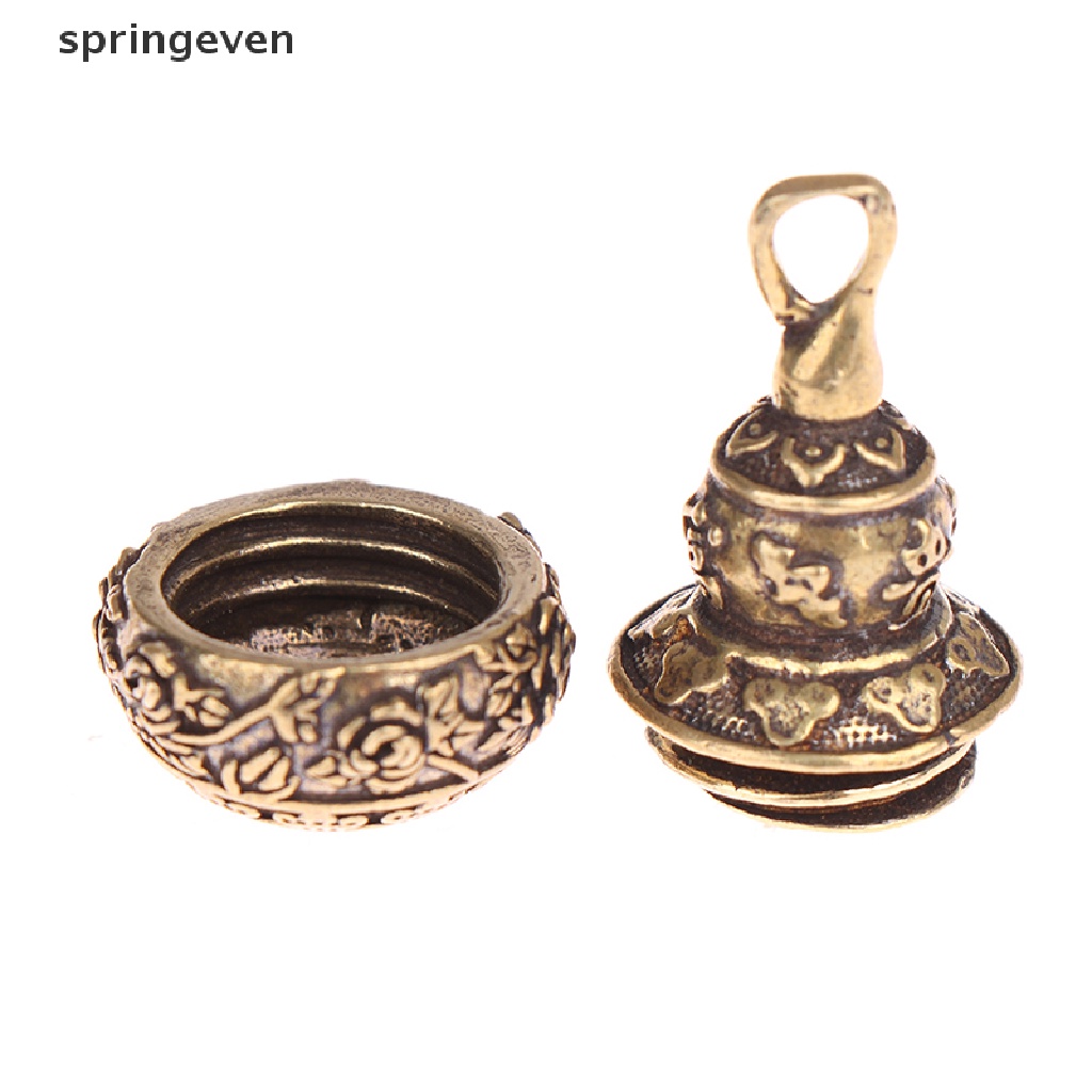 Hộp Đựng Thuốc Hình Hồ Lô Bằng Đồng Thau Có Móc Khóa Tiện Dụng