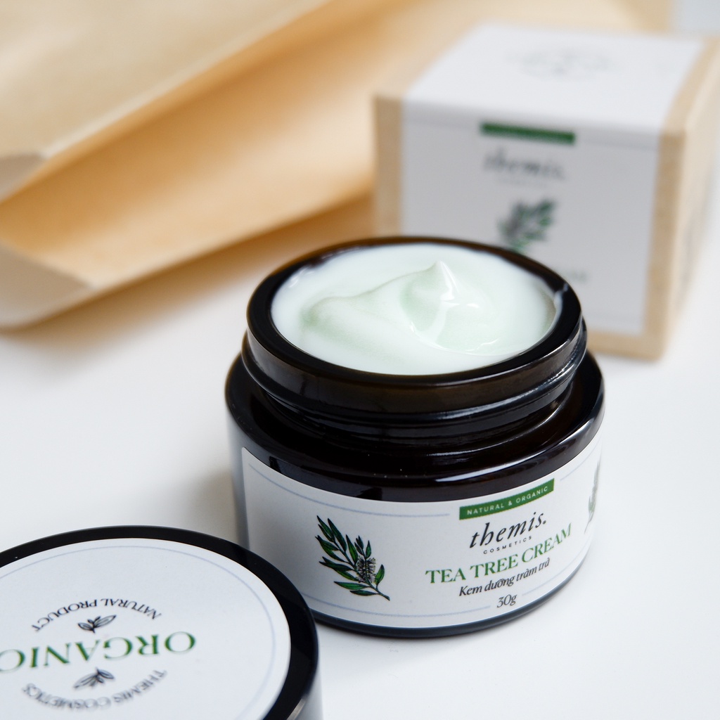 Kem dưỡng ẩm tràm trà cho da dầu mụn ẩn mụn bọc mụn trứng cá Themis Tea Tree Cream 30g