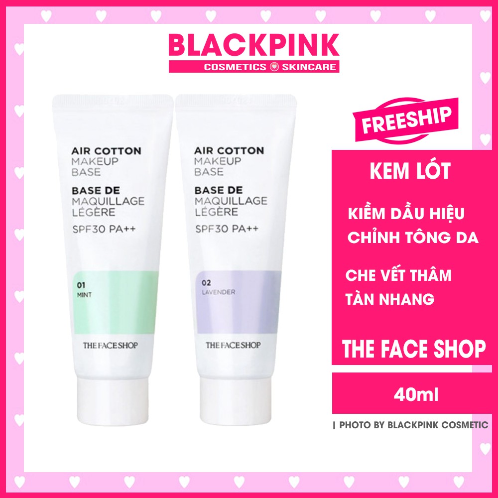 Kem Lót The Face Shop Air Cotton Make Up Base SPF30 PA++ Kiềm Dầu Và Hiệu Chỉnh Tông Da