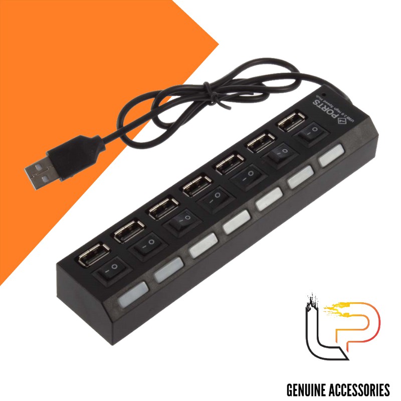 Bộ chia 7 cổng USB 2.0 Có Công tắc - Hub 7 port USB 2.0 công tắc