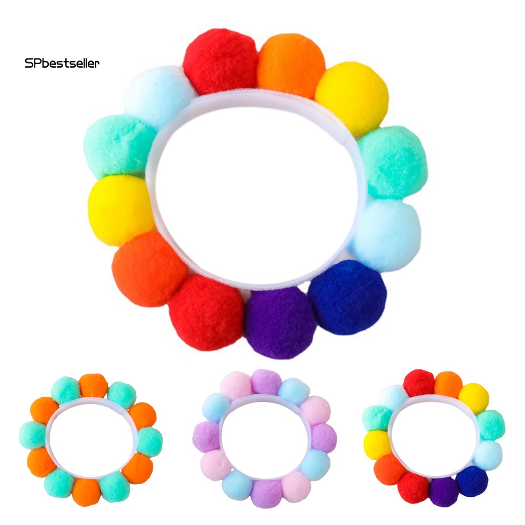 Vòng Cổ Họa Tiết Bóng Lông Siêu Nhẹ Dễ Thương Dành Cho Thú Cưng/Mèo Kitty