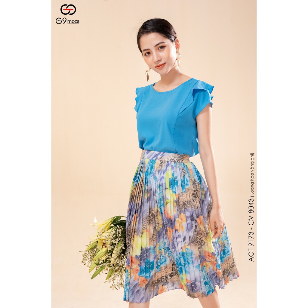 Áo tay cộc nữ G9moza, chất lụa cát thoáng mát 9173