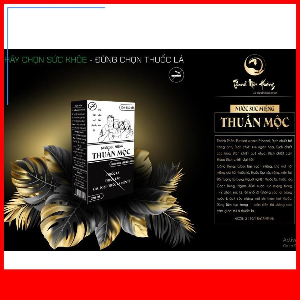 free ship [CHÍNH HÃNG] Nước xúc miệng Thuần Mộc - Cai thuốc lá, thuốc lào