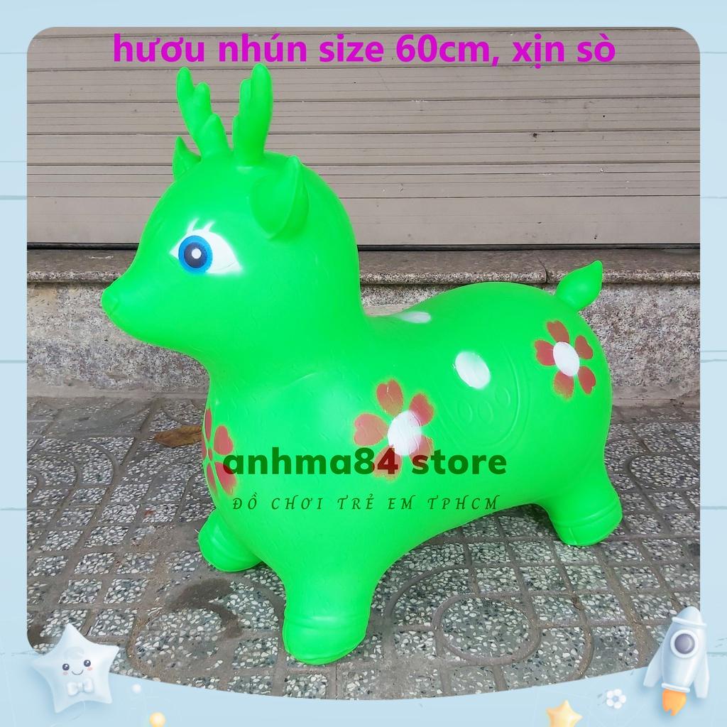 [HCM] Thú nhún bơm hơi HƯƠU cao cấp cho bé Size To 60cm - Thú Nhún Hình Hươu cho bé yêu loại dày - anhma84 store