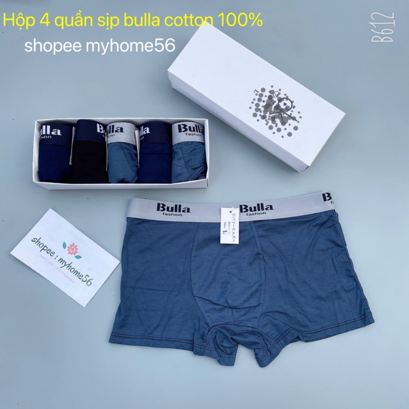 Hộp 4 quần lót nam - quần sịp đùi cao cấp Bulla siêu chất