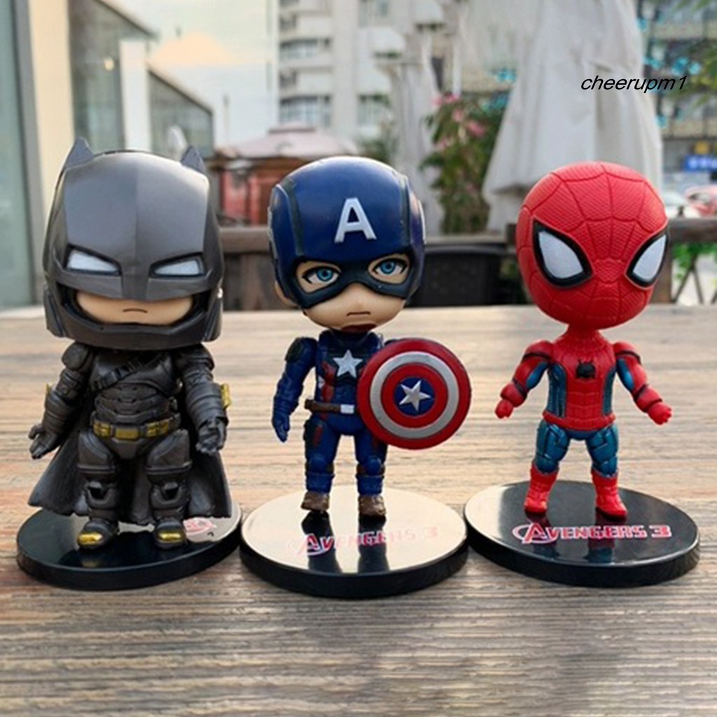 Bộ 6 Mô Hình Đồ Chơi Nhân Vật Siêu Anh Hùng Avengers / Spiderman / Captain America Dành Cho Trẻ Em