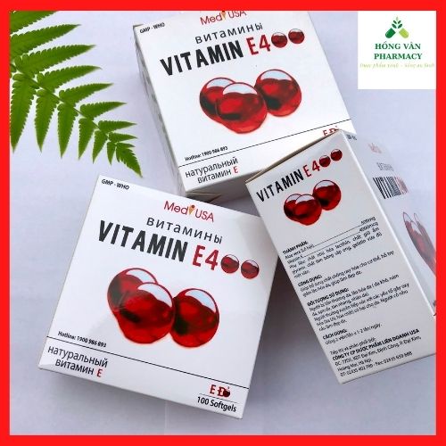 Viên uống đẹp da Vitamin E đỏ kèm lô hội, chống lão hóa, giúp sáng da, ngăn ngừa nếp nhăn