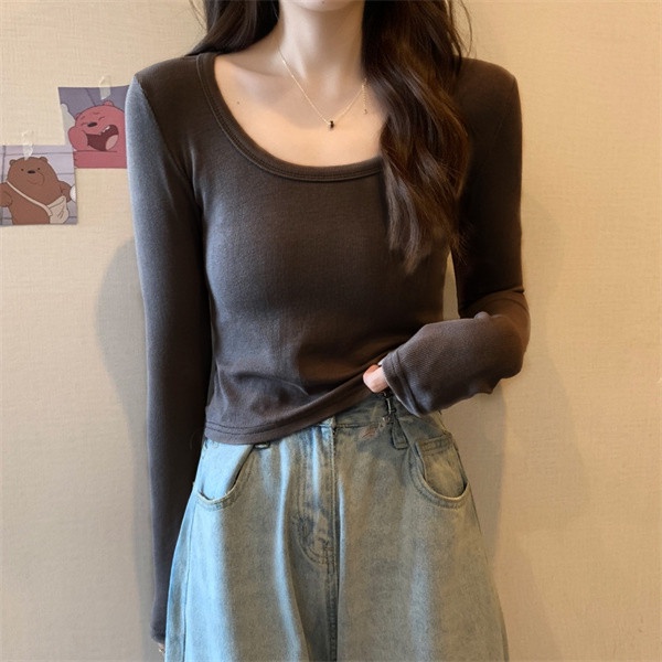 NRVP Áo Thun Nữ Dài Tay Dáng Rộng Thời Trang Hàn Quốc