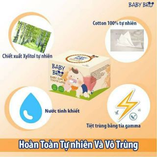 Gạc rơ lưỡi cho bé Baby Bro (hộp 25 miếng)