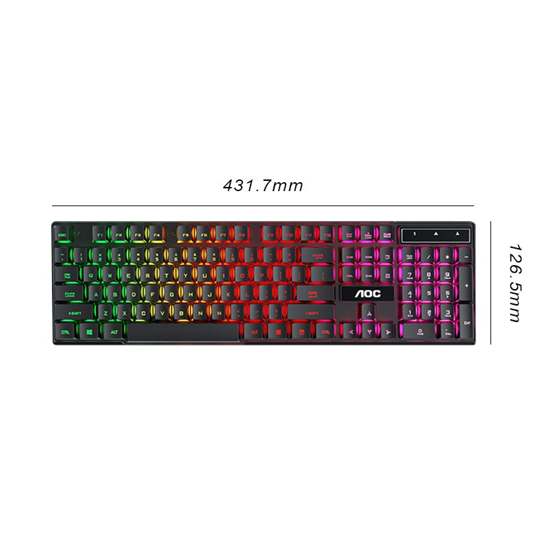 Bàn phím máy tính gaming  AOC KB121, Bàn phím cơ  chuyên game đèn LED 7 màu cực đẹp , Bảo Hành 12 Tháng