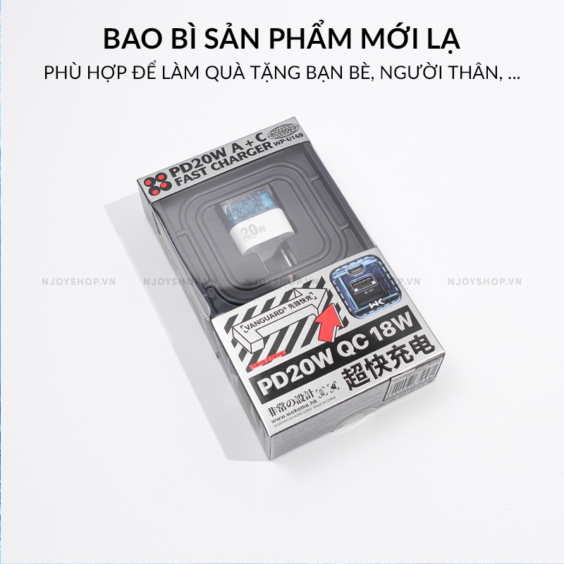 Củ Sạc Trong Suốt WEKOME Nhỏ Gọn Chip Sạc Nhanh 20W PD QC Vỏ Pc Xuyên Thấu Hiện Đại Cho iPhone Samsung