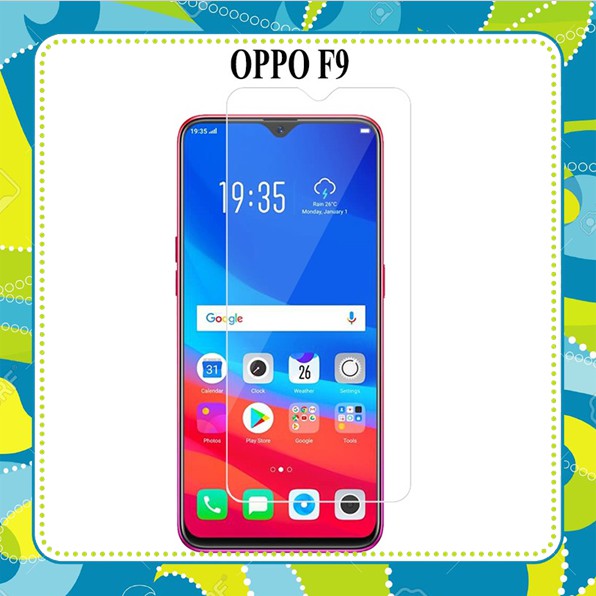 Cường lực Oppo F9 trong suốt không full loại tốt ( tặng keo mép giấy lấy bụi )